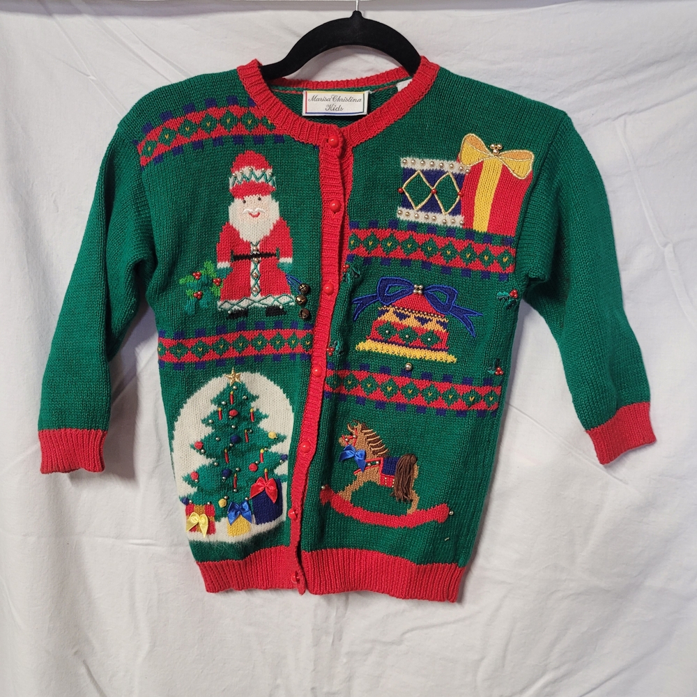 Festive Green Christmas Cardigan
